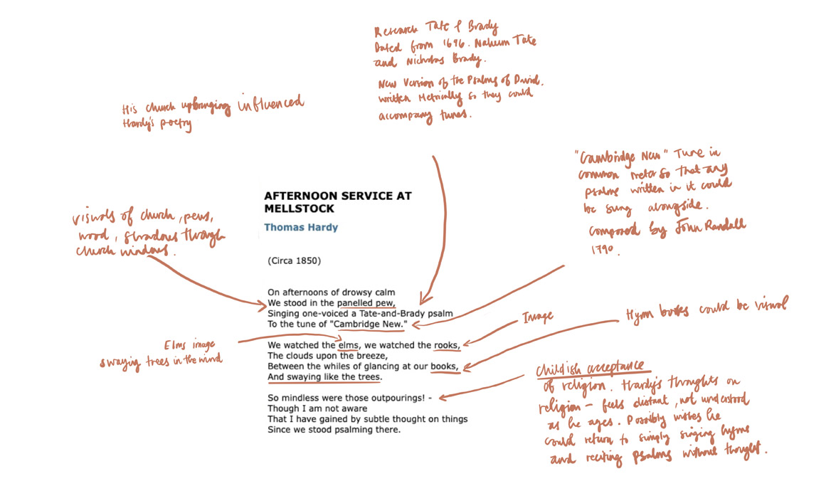 annotated Thomas Hardy poem