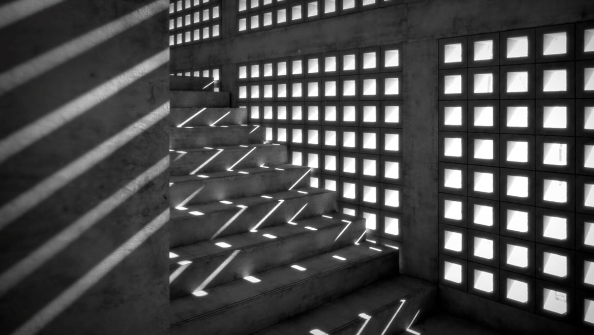 still from Tadao Ando's 'A Short Film of Light and Shadow' video