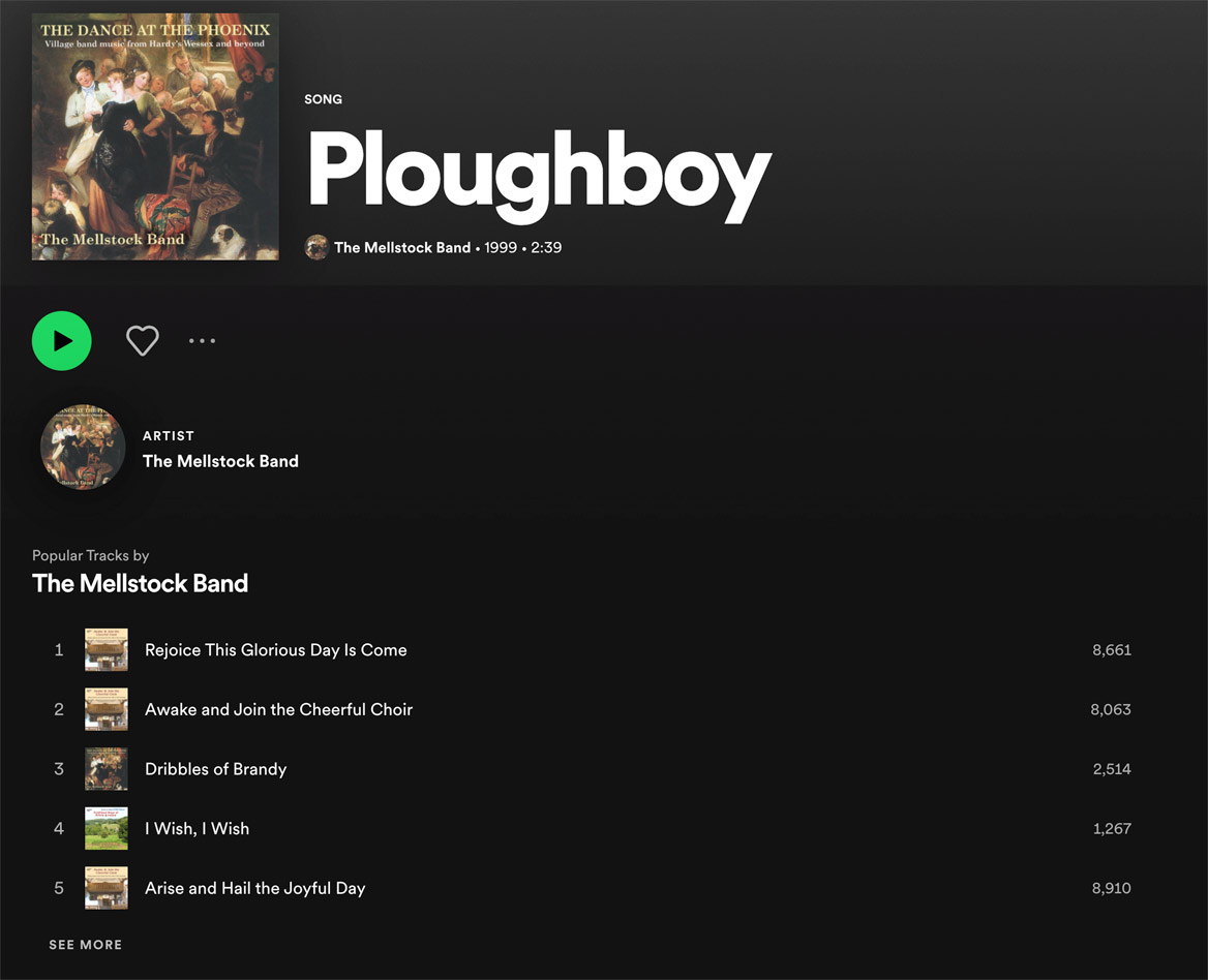 the ploughboy as seen on spotify