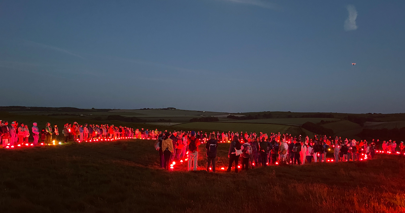 lightshow on dark hill