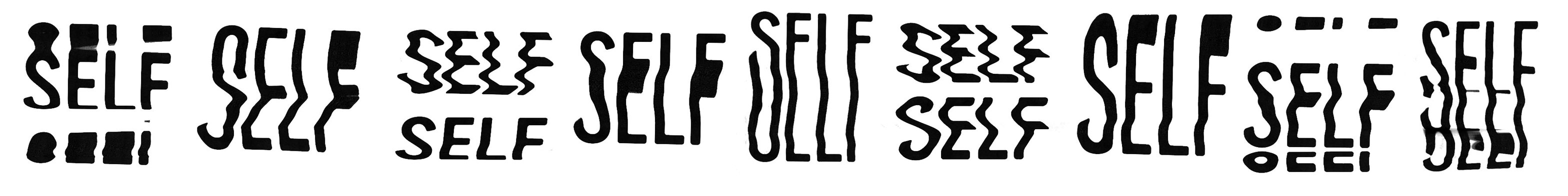 photocopy experiments of the word 'self'